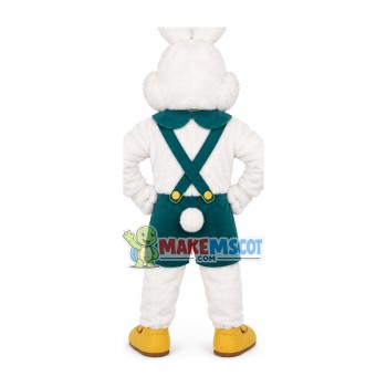 Dark Green Overalls Rabbit Mascot Costume Dark Green Overalls Rabbit Mascot Costume