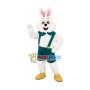 Dark Green Overalls Rabbit Mascot Costume