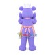 Purple Hippo With Vest Dress Mascot Cartoon Costume