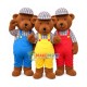 Friendly Colored Teddy Bear Brothers Mascot Costume Friendly Colored Teddy Bear Brothers Mascot Costume