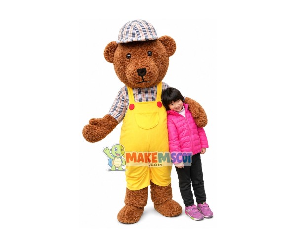 Friendly Colored Teddy Bear Brothers Mascot Costume Friendly Colored Teddy Bear Brothers Mascot Costume