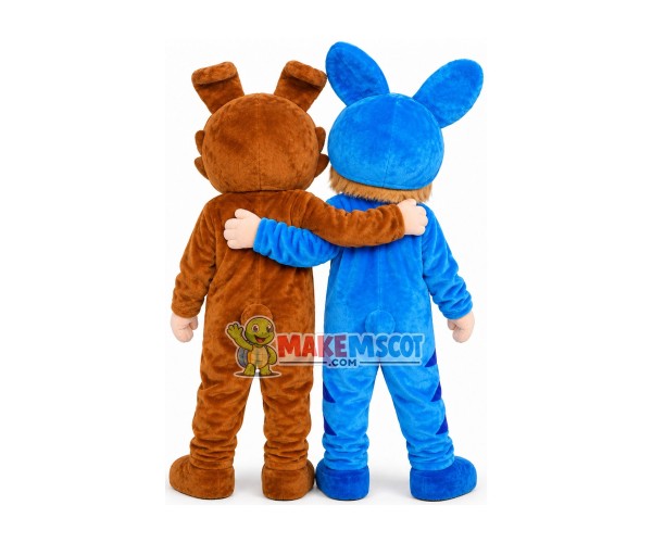 Pair of Bright Twins Baby Mascot Costume Pair of Bright Twins Baby Mascot Costume