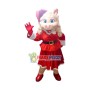 Silver-haired Mother Pig In Christmas Dress Mascot Costume