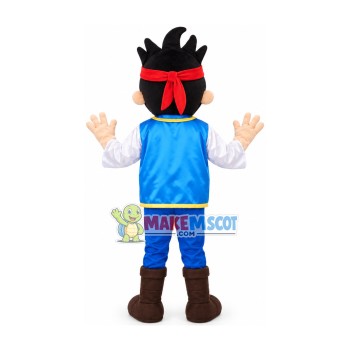 Capable Turban Boy Mascot Costume Capable Turban Boy Mascot Costume