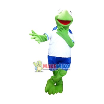 Pleased Adult Frog In The Polo Shirt Mascot Costume
