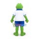 Pleased Adult Frog In The Polo Shirt Mascot Costume Pleased Adult Frog In The Polo Shirt Mascot Costume