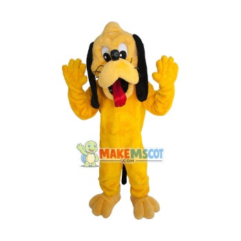 Yellow Pluto The Pup Mascot Cartoon Costume Yellow Pluto The Pup Mascot Cartoon Costume