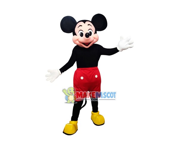 Classic Look Mickey With Red Shorts Mascot Costume Classic Look Mickey With Red Shorts Mascot Costume