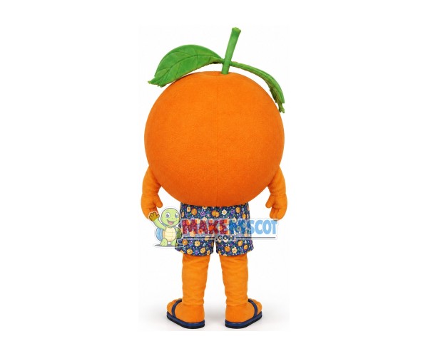 Crooked Mouth Orange With Leaves Mascot Costume