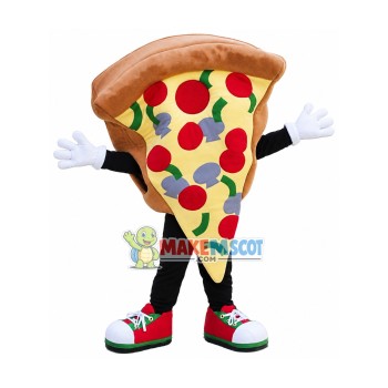 Thick Piece of Cheese Sausage Pizza Mascot Costume