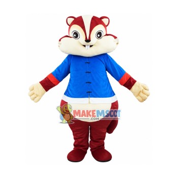 Blue Gown Chipmunk Mascot Costume Blue Gown Chipmunk Mascot Costume