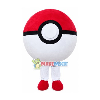 Red & White Poke Ball Mascot Costume for Adult