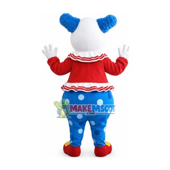 Adult Funny Clown With Blue Hair Mascot Costume Adult Funny Clown With Blue Hair Mascot Costume