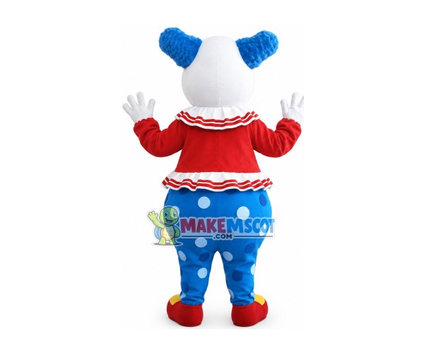 Adult Funny Clown With Blue Hair Mascot Costume Adult Funny Clown With Blue Hair Mascot Costume