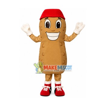 Peanut Wearing Red Sports Boots Mascot Costume