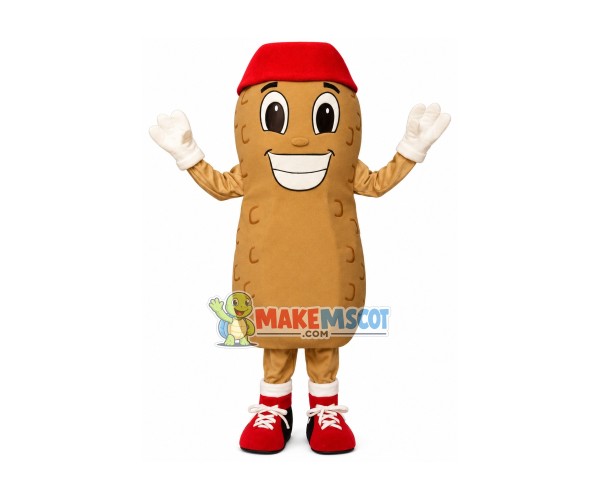 Peanut Wearing Red Sports Boots Mascot Costume