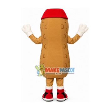 Peanut Wearing Red Sports Boots Mascot Costume Peanut Wearing Red Sports Boots Mascot Costume