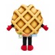 Fluffy Waffle Mascot Cartoon Costume Fluffy Waffle Mascot Cartoon Costume
