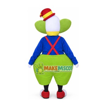 Smiley Clown With Green Overalls Mascot Costume Smiley Clown With Green Overalls Mascot Costume