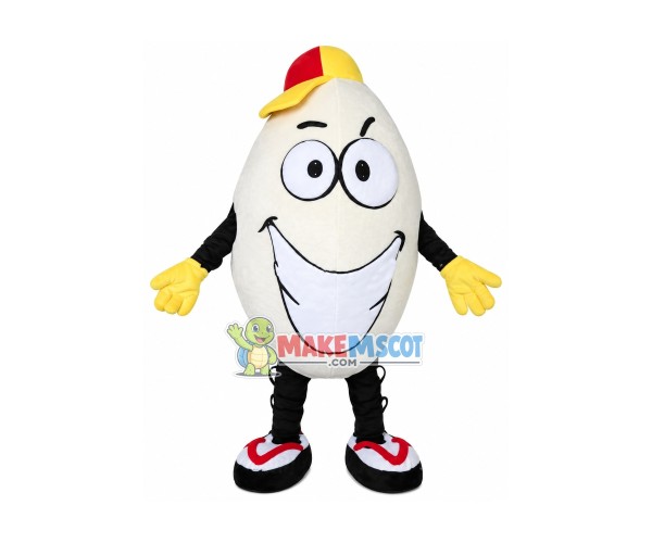 Smiley Rice In The Flip Flops Mascot Costume Smiley Rice In The Flip Flops Mascot Costume