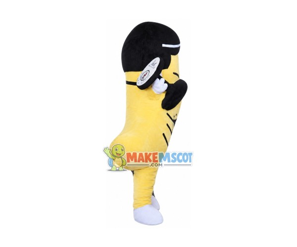 Fitness Banana Holding Dumbbells Mascot Costume