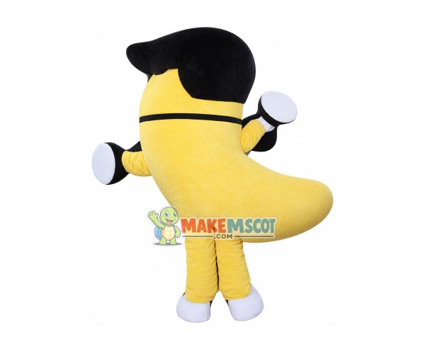 Fitness Banana Holding Dumbbells Mascot Costume