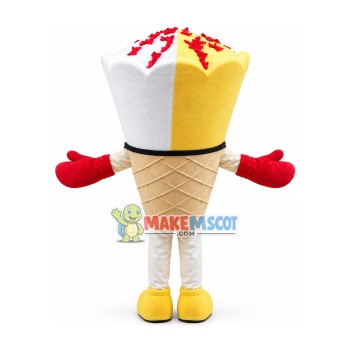 Mango Vanilla Cone Ice Cream Mascot Costume Mango Vanilla Cone Ice Cream Mascot Costume