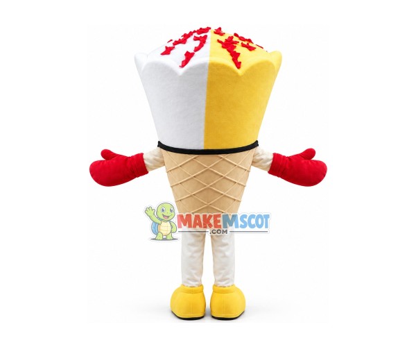 Mango Vanilla Cone Ice Cream Mascot Costume Mango Vanilla Cone Ice Cream Mascot Costume
