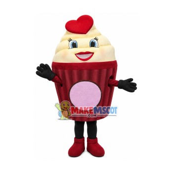Fluffy Small Cream Cake Mascot Costume