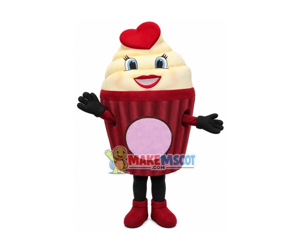 Fluffy Small Cream Cake Mascot Costume Fluffy Small Cream Cake Mascot Costume