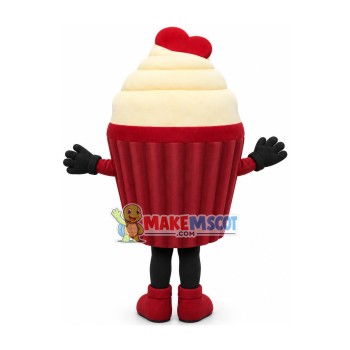 Fluffy Small Cream Cake Mascot Costume Fluffy Small Cream Cake Mascot Costume