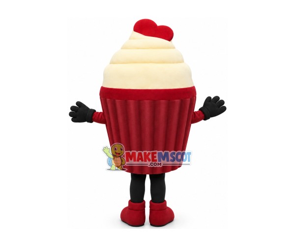 Fluffy Small Cream Cake Mascot Costume Fluffy Small Cream Cake Mascot Costume