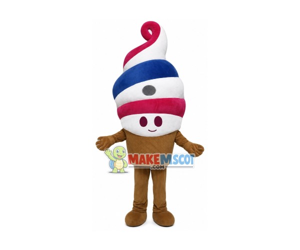 Dual Flavor Colored Cone Ice Cream Mascot Costume Dual Flavor Colored Cone Ice Cream Mascot Costume