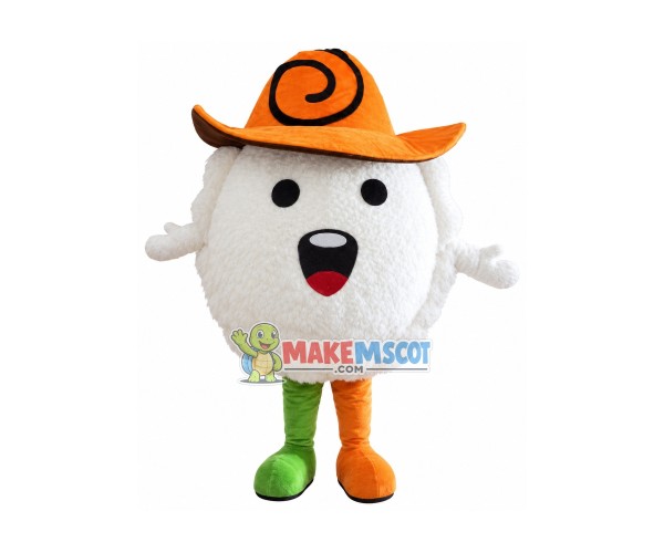 Onigiri With Cowboy Hat Mascot Costume Onigiri With Cowboy Hat Mascot Costume