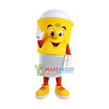 Drink Cup With Yellow Sleeve Mascot Costume