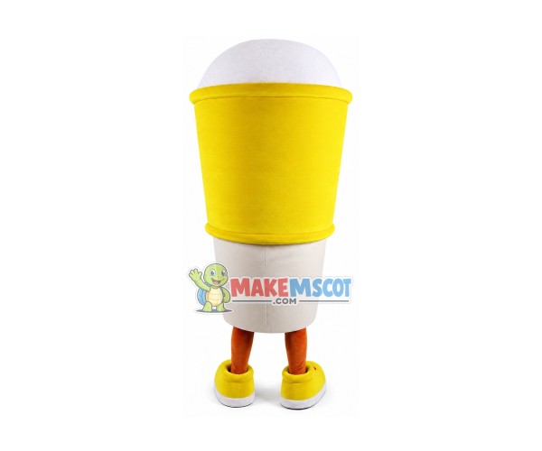 Drink Cup With Yellow Sleeve Mascot Costume Drink Cup With Yellow Sleeve Mascot Costume