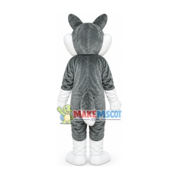 Focused Husky Dog Mascot Costume