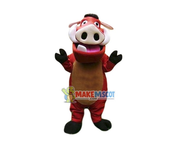 Brown Wild Boar With Fierce Look Mascot Costume Brown Wild Boar With Fierce Look Mascot Costume