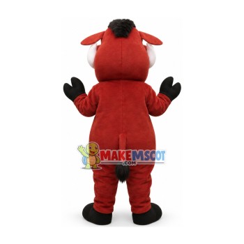 Brown Wild Boar With Fierce Look Mascot Costume
