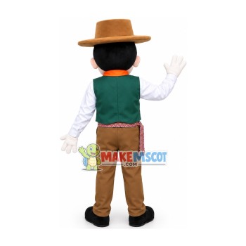 Generous Young Farmer Mascot Costume Generous Young Farmer Mascot Costume
