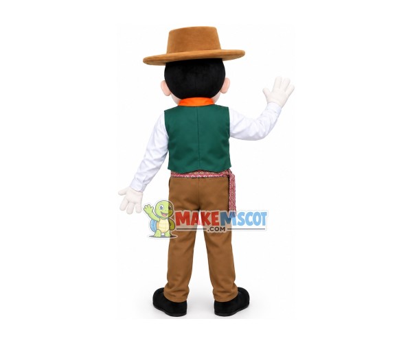 Generous Young Farmer Mascot Costume Generous Young Farmer Mascot Costume