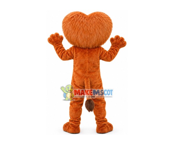 Brilliant Lion With Heart-shaped Mane Mascot Costume Brilliant Lion With Heart-shaped Mane Mascot Costume