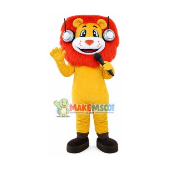Singing Headphone Lion Mascot Costume