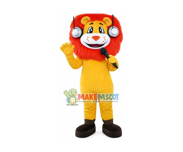 Singing Headphone Lion Mascot Costume Singing Headphone Lion Mascot Costume
