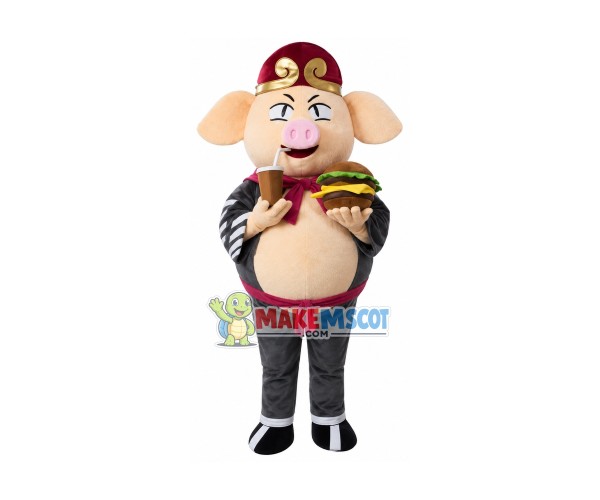 Fast Food Pigsy Mascot Costume Fast Food Pigsy Mascot Costume
