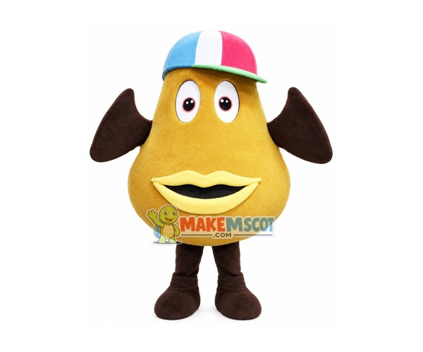 Big Brown Coffee Bean Mascot Costume Big Brown Coffee Bean Mascot Costume