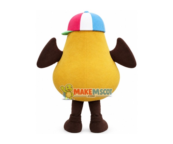 Big Brown Coffee Bean Mascot Costume Big Brown Coffee Bean Mascot Costume