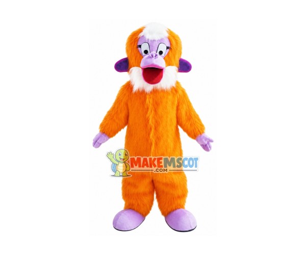 Orange Furry Apes Mascot Costume Orange Furry Apes Mascot Costume