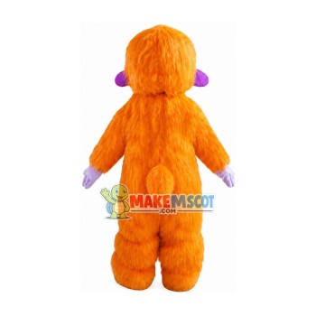 Orange Furry Apes Mascot Costume Orange Furry Apes Mascot Costume