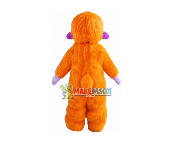 Orange Furry Apes Mascot Costume Orange Furry Apes Mascot Costume